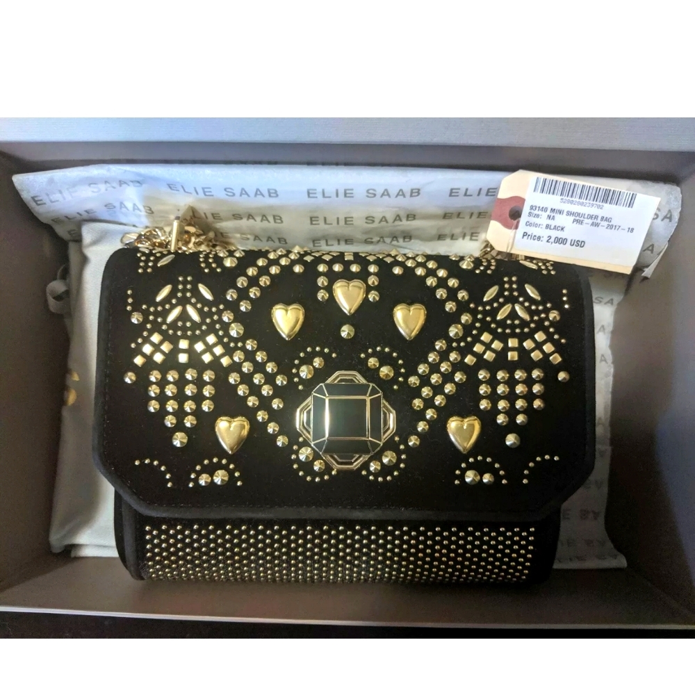 Elie Saab Velvet Studded Bag! Rare find! Luxury br